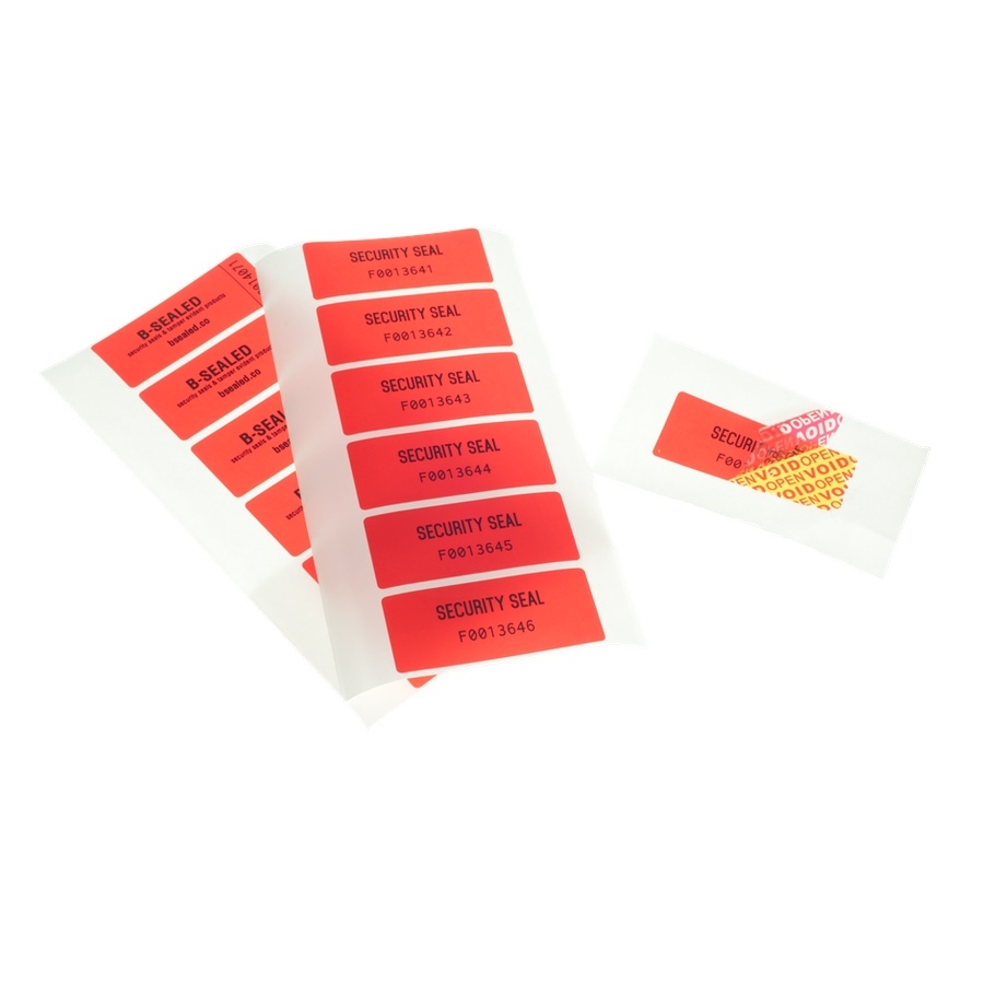 X-Safe 70x30mm Dual-Colour Total-Transfer tamper evident labels ...